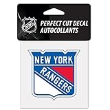 NHL New York Rangers Perfectカットカラーデカール、4 " x 4 " by WinCraft