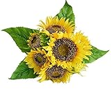 Kinwell Artificial Silk Sunflower 7 stems Flowers Floral Decor For Home Decoration Wedding Decor Bri