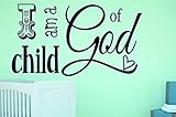 Design with Vinyl RAD 1105 3 "I Am A Child Of God Kids Baby Boy Girl Bedroom Bible Quote" Vinyl Wall