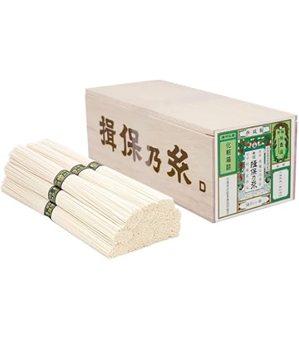 Amazon.co.jp: 手延素麺 揖保乃糸 縒つむぎ 50g×12束 紫帯 そうめん 木