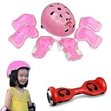 ヘルメットとプロテクターセット　Yumiki　子供用自転車ヘルメット　プロテクターセット　軽量　頭に優しい　可愛い自転車、スケート用子供ヘルメットプロテクター3点セット (ピンク)