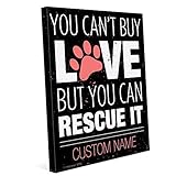 できないことをBuy Love But You Can Rescue It犬Pawprintレッドグラフィックカスタマイズ可能な壁アートプリント 16x20 CUSTDOG113CANTK16x20