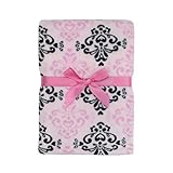 Baby Gear Plush Velboa Ultra Soft Baby Girls Blanket 30 x 40 Pink Black Demask by Baby Gear