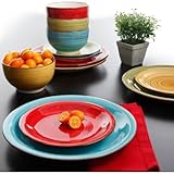 Better Homes and Gardens Festival 12-piece食器セット、アソートカラー