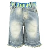 Donkey Jossy 裾フリンジ ６分丈デニムハーフパンツ【N33104】 (95cm, ヒッコリー)