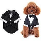ANSIMITE 蝶ネクタイがめちゃキュート 犬　猫　服　タキシード　燕尾服　黒リボン 小型　中型　大型　サイズいろいろあります ブラック (XL, ブラック)