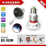 BC-783M Mirror Hidden 720P WiFi Bulb IP Camera with Light and Remote Control+Wireless alarm sensors 