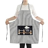 エプロンストライプ柄 可愛いカフェエプロン 綿麻エプロン 北欧 ヨーロッパ風 料理人 保育士 ワークウェア 飲食店 制服 作業服 キッチン レディース メンズ 男女兼用 えぷろん プレゼント B
