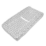 TL Care Heavenly Soft Chenille Fitted Contoured Changing Pad Cover, Gray Honeycomb by TL Care
