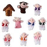 Family Finger Puppets Wolf and Seven Little Goats布人形Kids Hand Toys