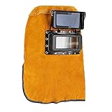 Leather Hood Welding Helmet Mask Darkening Filter Lens Welder