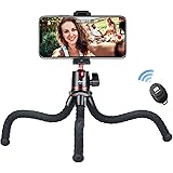 ULANZI スマホ 三脚 一眼レフ くねくね三脚 Bluetooth リモコン ホットシュー 1/4''スクリュー マジックアーム用 スマホホルダー付き 自撮り フレキシブル三脚 どこでも固定 ミニ卓上三脚 小型軽量 iPhone 11 Pro M