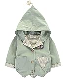 Plus Nao(プラスナオ) 子供用ジャンパー フード付き ブルゾン パーカー ウィンドブレーカー ジャケット 長袖 ボタン かわいい 星付き キッ グリーン 100