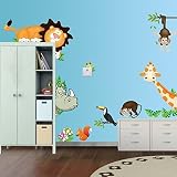 1 X Zooyoo Jungle Wild Animal Vinyl Wall Sticker Decals for Kids Baby Bedroom by Rainbow Fox [並行輸入品]