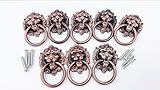 Dresser Drawer Cabinet Door Ring Lion Head Pull Handle Knob 8pcs (A) [並行輸入品]