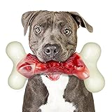 犬のおもちゃ アグレッシブ噛む 壊れない犬のおもちゃ 大型犬用 本物のベーコン風味 犬の噛むおもちゃ 犬の骨 中型犬/大型犬用 最高の攻撃的な犬の噛むおもちゃ
