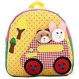 inverlee子Lovely CartoonパターンキャンバスバックパックKid学校バッグ幼稚園漫画肩Bookbags
