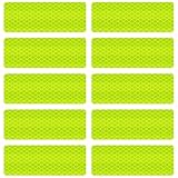 ESJNNK 反射ステッカー 8*3cm 10枚入り 長方形 反射板 自転車 反射テープ 車 シール 安全警告 事故防止 防水 耐UV 両面テープ 全天候型反射ステッカー 蛍光 (グリーン)