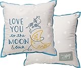 Cathy Heck Love You to the Moon and Back Blue Pillow [並行輸入品]