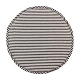 チェアパッド ラウンド 座布団 円形 直径33cm ひも付き 滑り止め付き ブラウンストライプ