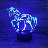 wantaste 3d Horseランプ、Optical Illusion LED夜ライトの変更の赤ちゃん保育園、7色、部屋装飾おもちゃとクールな誕生日ギフトfor Boys /子供/ Horse L