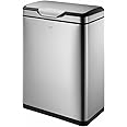 EKO ダストボックス ふた付き ゴミ箱 分別 20+20L ステンレス おしゃれ タッチ式（横型）
