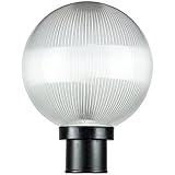 Sunlite DOD/10GL/BK/CL/MED 10" Decorative Outdoor Twist Lock Globe Post Fixture, Black Finish, Clear