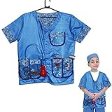 Pretend Play Kids Veterinarian Costume Dress-Up Set - Physician Accessories Included. [Floral] [並行輸入