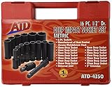 ATD Tools ATD-4350 16 Pc. Deep Metric Impact Socket Set