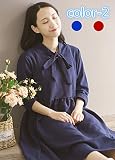 マタニティウェア 服 無地 レジャー ワンピース ゆったり カジュアル ワンピース 妊婦服 産前 産後 レディース マタニティワンピース XL ブルー