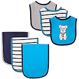 Hudson Baby 6 Piece Bib and Burp Cloth Set, Dog by Hudson Baby