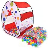 Red Polka Dot Twist Play Tent House w/ 300 "Phthalates Free" Non-Toxic Crush Proof Balls & Safety Me
