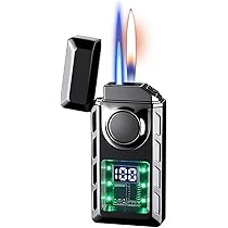 Amazon.co.jp: スマートな金属ライター、防風二重炎ライター