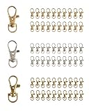 【CRSHIP】ナスカン 回転式 キーホルダー レバー ストラップ 回転カン フック 金具 ハンドメイド 手芸材料 アクセサリーパーツ (ゴールド20＋シルバー20＋アンティークゴールド20（10mm）)