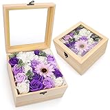 YOBANSA フレグランス ソープフラワー 造花 ローズ 枯れない花 木箱 ボックス ギフトクリスマスプレゼント 誕生日　母の日　記念日　先生の日　バレンタインデー　昇進　転居など最適としてのプレゼ