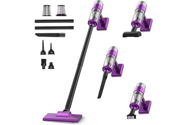 掃除機 コードレス【2026改良進化モデル】28000pa超強力吸引 軽量 コードレス掃除機 Type-C usb充電式 LEDライト付 スティッククリーナー ハンディークリーナー そうじき 車用そうじき HEPA多重濾過 多種類ノズル 省エネ 2WAY 静音設計 家庭用/一人暮らし/フロア/カーペット/車に適用（Deep Purple）