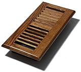 Decor Grates WL410-M 4-Inch by 10-Inch Wood Louver Floor Register, Medium Oak [並行輸入品]