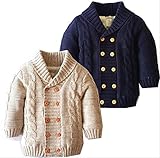 韓国風★キッズコート★キッズアウター★子供コート★ニットコート　男の子　おしゃれ　裏起毛　防寒 ネイビー80 【5点】