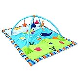 Maji夏専用ベビージム プレイマット プレイジム メリー パステル おしゃれ 男 女 プレゼント 大きい 出産祝い 150x115cm 夏の寝ござ付き 蚊帳付き お得