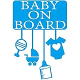 TREZ BABY ON BOARD マストアイテムセット 哺乳瓶 ベビーカー ガラガラ ベビー服 ロンパース ステッカー 【BABY IN CAR】 (ライトブルー)
