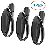 Aurum Cables 3-Feet 3 Outlet Extension Cord Indoor/Outdoor Extension Cord 16AWG 3 Pack - Black - UL 