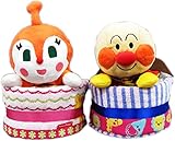 1段 アンパンマンパペット　フィッシャープライス　ストライプ ﾊﾟﾝﾊﾟｰｽＳ　おむつケーキ　オムツケーキ 男の子 　出産祝い　誕生日祝い