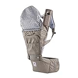 Pognae No 5 Hipseat ベビーキャリア,親のための屋外のオーガニックベビーHipseatフロントバックパックキャリア人間工学に基づいたデザイン ベビーキャリア (Mocha) [並行輸