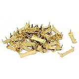 uxcell 鋸歯ハンガー ダブルホール 鋸歯状額縁ハンギングフック ダークハンギング クロスステッチ 50個入り