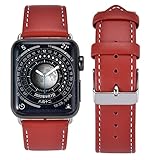 Apple Watch Series 8 7 6 SE 5用純正レザーウォッチストラップ (38/40/41mm,Red)