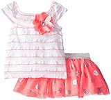 Little Lassベビー女の子Eyelash Glitter Dotチュールスクーターセット カラー: ピンク