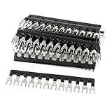 uxcell ターミナルストライプ　ターミナルバリアストリップ　接続子　ブロック　ブラック　600V 　25A　モデルTB1512　16個