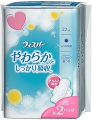 【まとめ買い】 ウィスパー やわらか&しっかり吸収 羽つき 22コx2個