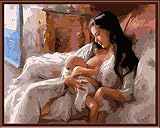 フレームレスの写真の壁アクリルペイントby Numbers UniqueギフトDIYデジタルキャンバス油彩画Mom and Baby Frameless FOCAILAI010304