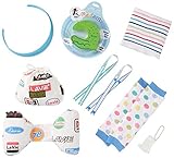 My Plate-Mate a28マイプレートメイトギフトセットピンクドアストッパーワニ トイホルダーマリン柄付き